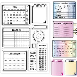 GLOBLELAND Calendar Planner Clear Stamp Life Journal Silicone Clear Stamp Tracker Rubber Stamps for Scrapbook Journal Card Making