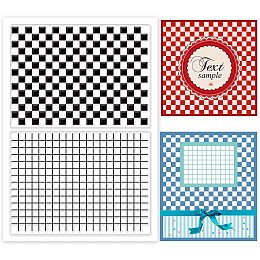 PandaHall Elite Tartan Clear Stamps Transparent Craft Stamps Checkerboard Lattice Background Patterns Rubber Stamps Check Silicon Stamps for DIY Scrapbooking Card Photo Card Album Crafting Decor