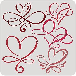 BENECREAT Love Sign Stencil, 12x12" Infinity Heart Plastic Reusable Drawing Stencils Decoration Template for Painting on Scrapbook Fabric Floor Furniture