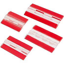 GORGECRAFT 4 Style 4PCS Acrylic Hinge Aquarium Lid Hinge Replacement Adhesive Hinge Strips for Storage Box Display Stand Self Adhesive (Red)