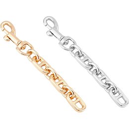 PandaHall Elite Purse Strap Extender, 2pcs 12cm/4.7" Chunky Purse Chain Golden/Platinum Short Bag Chain Handle with Swivel Clasp for Underarm Bag Shoulder Bag Handbag Tote Satchel Wallet Purse