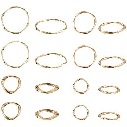 PandaHall Elite 32pcs 4 Sizes Twist Linking Ring Alloy Metal Circles Charms Links Jewelry Connectors for Earring Necklaces Bracelets Jewelry Making (0.5”, 0.6”, 1”, 1.4”)