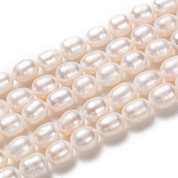 Honeyhandy Grade AAA Natural Cultured Freshwater Pearl Beads Strands, Rice, Bisque, 10~11x8~9mm, Hole: 0.8mm, about 35pcs/strand, 13.78 inch(35cm)