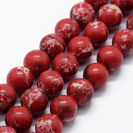 Arricraft Synthetic Imperial Jasper Beads Strands, Dyed, Round, Red, 6mm, Hole: 0.8mm, about 63pcs/strand, 14.76 inches(37.5cm)