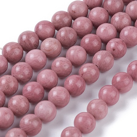 ARRICRAFT Natural Rhodonite Bead Strands, Round, 8mm, Hole: 1mm, about 48pcs/strand, 15.5 inches