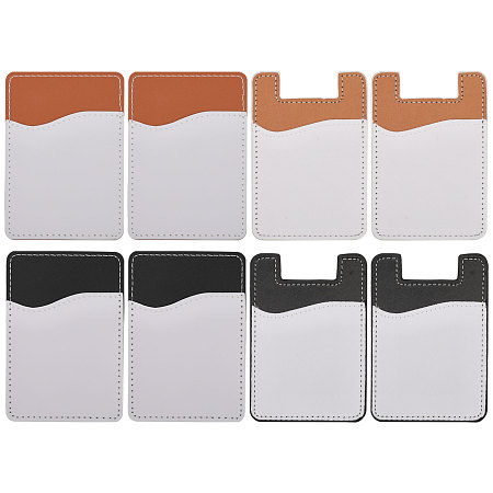 CHGCRAFT 8Pcs 4 Styles Sublimation Imitation Leather Phone Card Holder Blank Sublimation Mobile Phone Card Pocket for Mobile Phone Card Pocket Credit Card ID Case Pouch with Adhesive Stickers Rectangle