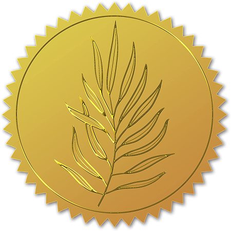CRASPIRE 100pcs Gold Foil Certificate Seals Leaf Embossed Gold Certificate Seals 2