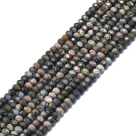 Natural Glaucophane Beads Strands, Faceted, Rondelle, 6x4mm, Hole: 1mm, about 85~90pcs/strand, 15.55 inch(39.5cm)