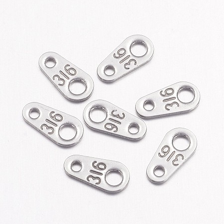 ARRICRAFT 304 Stainless Steel Chain Tabs, Chain Extender Connectors, 8x4mm, hole: 1mm