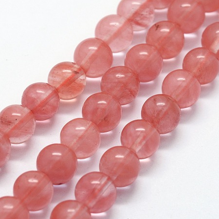 ARRICRAFT Cherry Quartz Glass Beads Strands, Round, 6mm, Hole: 0.8mm, about 63pcs/strand,  14.76 inches(37.5cm)