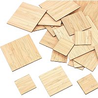OLYCRAFT 30PCS Wooden Slices 3x3in 4x4in Wood Squares Unfinished Wood Chips Blank Bamboo Cutouts Wooden Boards for Painting DIY Crafts Home Decoration Wooden Coasters (4040, 6060, 8080, 100100mm)