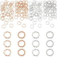 DICOSMETIC 160Pcs 2 Styles Stainless Steel Jump Rings Twisted Round Open Jump Rings Rose Gold Jump Rings Bulk for DIY Craft Making Bracelet Earrings Necklace Connectors