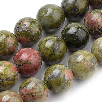 ARRICRAFT Natural Unakite Beads Strands, Round, 8mm, Hole: 1mm, about 47pcs/strand, 15.7 inches