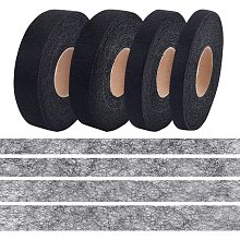 CHGCRAFT 280 Yards 4 Packs Fabric Fusing Tape No Sew Hemming Tape Iron-on Tape Adhesive Hem Tape for DIY Clothing Sewing Accessories, Black Width 15-30mm