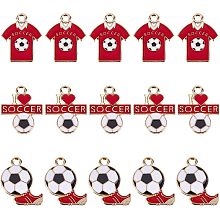 SUNNYCLUE 1 Box 30Pcs Soccer Charms Soccer Ball Charms Enamel Sports Charm Ball Games Shoe Charm I Love Soccer Football Sport Charms for Jewelry Making Charm Earrings Bracelet Supplies