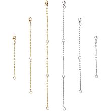 UNICRAFTALE 6 pcs 2 Colors 69-180mm Necklace Extenders Chain Extenders with Lobster Claw Clasp Brass Necklace Bracelet Anklet Extender Extension Chains Golden Metal Colors Jewelry Making Chains