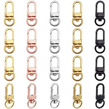 PandaHall Elite Swivel Clasp, 20Pcs 5 Colors Zinc Alloy Lobster Claw Clasps D Rings Metal Swivel Lanyards Trigger Snap Hooks Strap for Keychain Key Rings DIY Bags Jewelry Findings Crafts