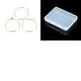 Unicraftale 50Pcs 304 Stainless Steel Hoop Earrings Findings, Wine Glass Charms Rings, Golden, 25x0.6mm