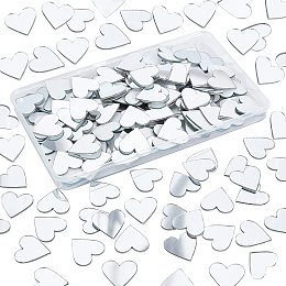 PandaHall Elite 200pcs Heart Mosaic Mirror, 0.9 Inch Decorative Glass Mirror Adhesive Craft Mini Mirror Tiles Small Wall Mirror for Arts Crafts Photo Props Valentine's Day Bathroom Home Decor