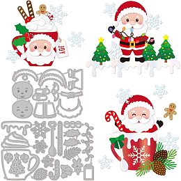 GLOBLELAND Santa Claus Cup Cutting Dies for DIY Scrapbooking Metal Christmas Santa Die Cuts Embossing Stencils Template for Paper Card Making Decoration Album Craft Decor