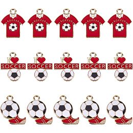 SUNNYCLUE 1 Box 30Pcs Soccer Charms Soccer Ball Charms Enamel Sports Charm Ball Games Shoe Charm I Love Soccer Football Sport Charms for Jewelry Making Charm Earrings Bracelet Supplies