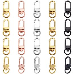 PandaHall Elite Swivel Clasp, 20Pcs 5 Colors Zinc Alloy Lobster Claw Clasps D Rings Metal Swivel Lanyards Trigger Snap Hooks Strap for Keychain Key Rings DIY Bags Jewelry Findings Crafts