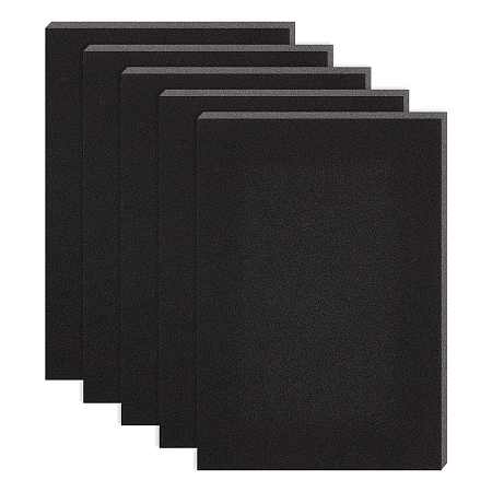 BENECREAT Sponge EVA Sheet Foam Paper Sets, With Adhesive Back, Antiskid, Rectangle, Black, 30x21x0.6cm