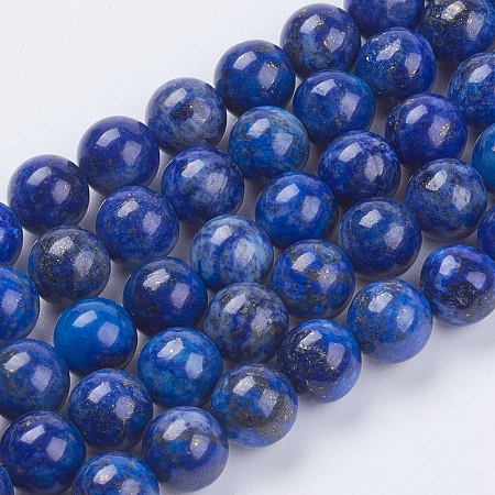 Arricraft Natural Lapis Lazuli(Filled Color Glue) Beads Strands, Grade A, Round, 8mm, Hole: 0.8mm, about 46pcs/strand, 15.3 inches