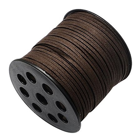 ARRICRAFT 90m/295feet/98yard/roll 2.7x1.4mm Faux Suede Cord Roll String Leather Lace Beading Thread Suede Lace Lather Cording for Jewelry Makings Coffee