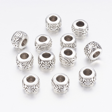 ARRICRAFT Antique Silver Rondelle Beads, Lead Free & Cadmium Free, about 8mm in diameter, 5.5mm thick, hole: 3.5mm