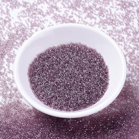 MIYUKI Delica Beads, Cylinder, Japanese Seed Beads, 11/0, (DB1893) Transparent Smoky Amethyst Luster, 1.3x1.6mm, Hole: 0.8mm; about 2000pcs/10g