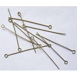 Honeyhandy Brass Eye Pin, Cadmium Free & Lead Free, Antique Bronze, 3.5x0.7mm, Hole: 2mm, about 350pcs/50g