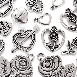 Free Ship 600 pieces tibetan silver heart charms 10x8x1mm #4440 