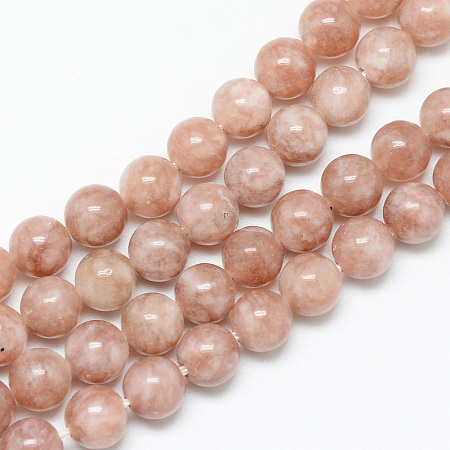 Arricraft Natural Sunstone Bead Strands, Round, 8~9mm, Hole: 1mm, about 46pcs/strand, 14.76 inches