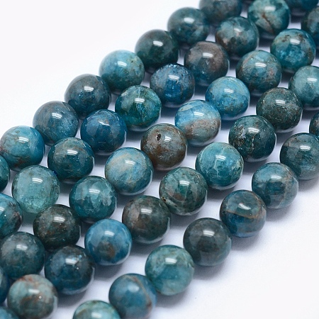 ARRICRAFT Natural Apatite Beads, Round, 8mm, Hole: 1mm