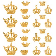 SUNNYCLUE Alloy Crown Charms Pendants and Beads Sets, Golden, 10.5~22x6~19.5x1~7mm, Hole: 1~7mm, 60pcs/set