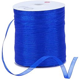 Organza Ribbon, Galloon, Blue, 1/4 inch(6mm); 500yards/Roll(457.2m/Roll)