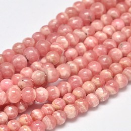 ARRICRAFT Round Natural Rhodochrosite Bead Strands, 4.5~5mm, Hole: 1mm, about 90pcs/strand, 15.5 inches