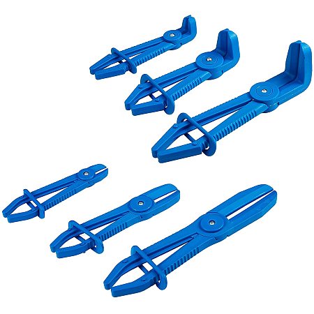 Olycraft Plastic Tubing Clamp Set, for Car, Royal Blue, Curved: 157~224x57.5~80x35~65mm; Straight: 157~255x57.5~73x16.5~18.5mm; 2sets/bag