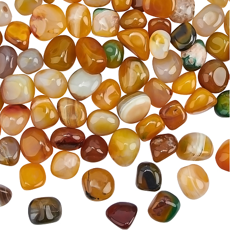 Olycraft Natural Agate, Undrilled/No Hole Beads, Dyed, Tumbled Stone, Nuggets, Mixed Color, 15~25mm, about 90pcs/box