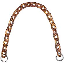 Acrylic Chain Short Thick Shoulder Strap, with Alloy Clasp, Replacement Handbag Decoration Bags Straps, Brown, 60cm, Link: 38x23x6mm; 1strand/box