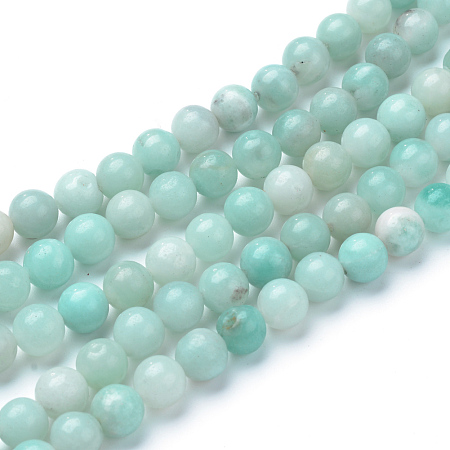 Arricraft Natural Amazonite Beads Strands, Round, 8~8.5mm, Hole: 1mm, about 47pcs/strand, 15.5 inches