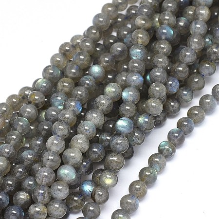 ARRICRAFT Natural Labradorite Beads Strands, Grade A, Round, 6mm, Hole: 0.8mm, about 69~70pcs/strand, 116.3 inches(39.5~41.5cm)