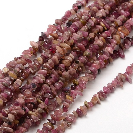 ARRICRAFT Natural Red Tourmaline Beads Strands, Chips, 6~10x4~6x3~5mm, Hole: 1mm, about 15~16 inches
