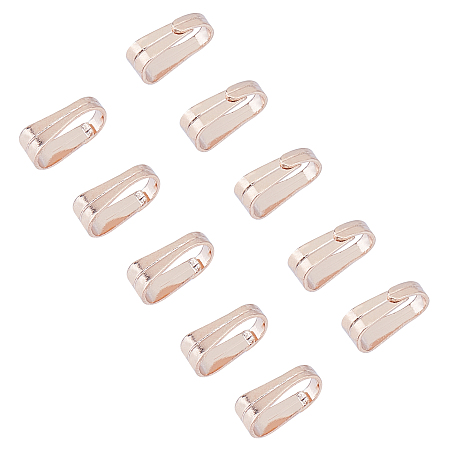 Unicraftale 304 Stainless Steel Snap On Bails, Rose Gold, 6x3x2.2mm; Inner Diameter: 5.5x2.5mm; 60pcs/box