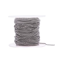 Honeyhandy DIY Necklaces Making, with 304 Stainless Steel Curb Chains Necklaces Making, with Jump Rings abd Lobster Claw Clasps, Stainless Steel Color, 2.7x2x0.5mm