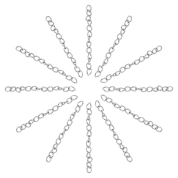 Unicraftale 316 Surgical Stainless Steel Chain Extender, Twisted Chain Extension, for Anklet Jewelry, Solder, Stainless Steel Color, 40x3mm, Links: 4x3x0.5mm; 100strands/box