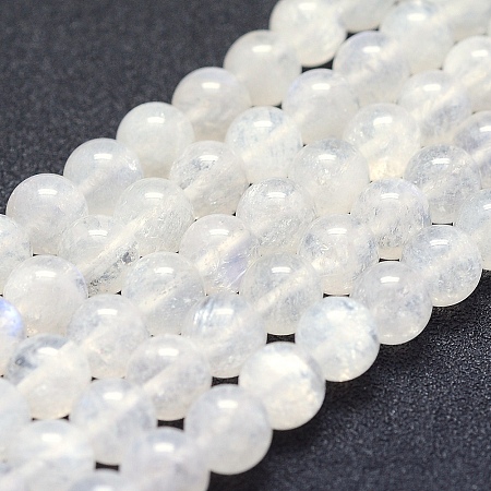 ARRICRAFT Natural Moonstone Beads Strands, Grade AA, Round, 8mm, Hole: 1mm, about 49pcs/strand, 15.5 inches(39.5cm)