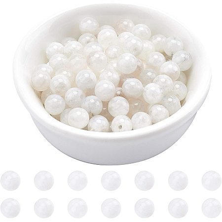 ARRICRAFT Natural Moonstone Beads Strands, Round, 6mm, Hole: 0.8mm; about 63pcs/strand, 15.5 inches(39.5), 1strand/box