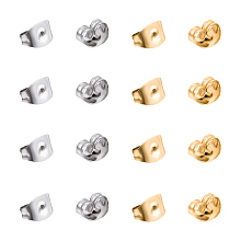 Unicraftale 304 Stainless Steel Ear Nuts, Ear Locking Earring Backs for Post Stud Earrings, Barrel Plating, Golden & Stainless Steel Color, 2 colors, 100pcs/color, 200pcs/box